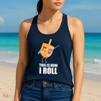This is How I Roll Dreidel Dabbing Chanukah Women's Tank Top thumb 2