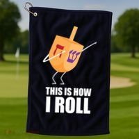 This is How I Roll Dreidel Dabbing Chanukah Golf Towel thumb 1