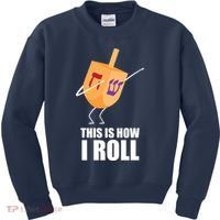 This is How I Roll Dreidel Dabbing Chanukah Kids Sweatshirt thumb 0