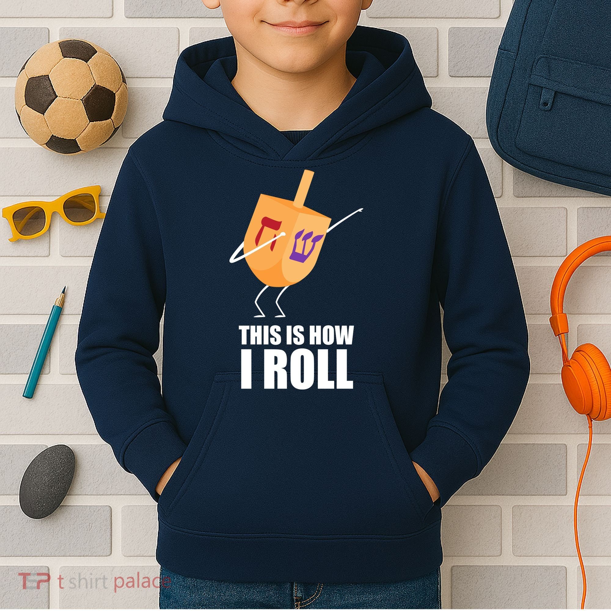 This is How I Roll Dreidel Dabbing Chanukah Kids Hoodie