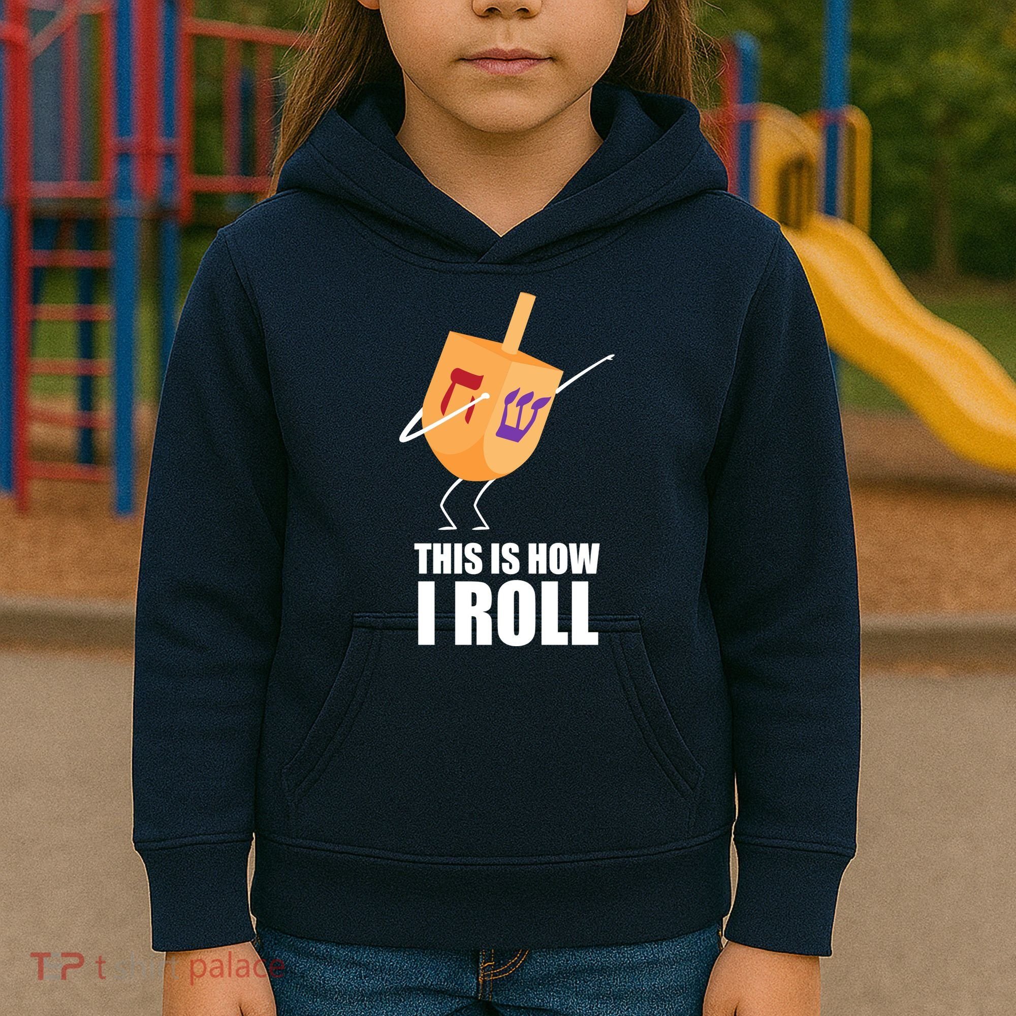 This is How I Roll Dreidel Dabbing Chanukah Kids Hoodie