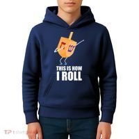 This is How I Roll Dreidel Dabbing Chanukah Kids Hoodie thumb 4