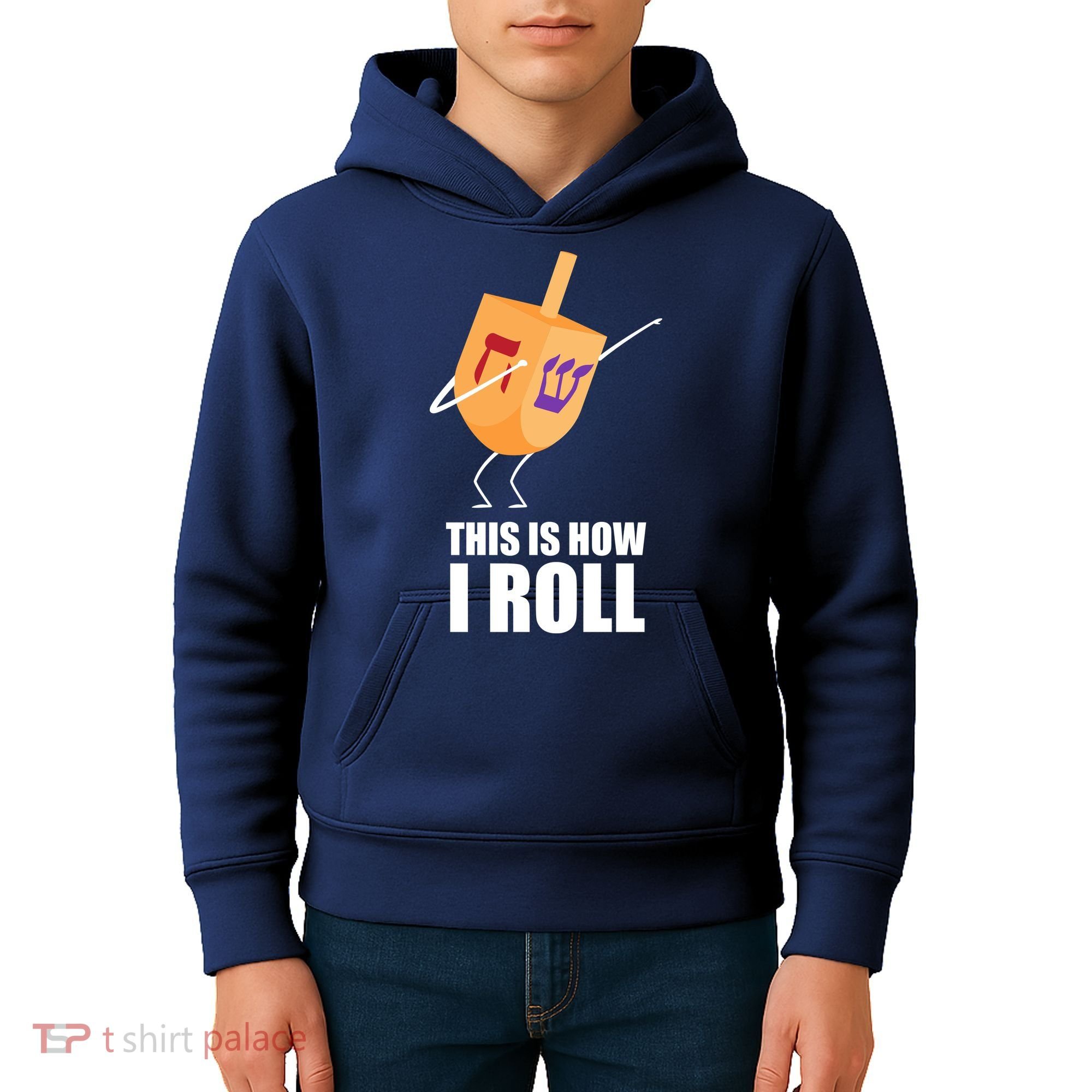 This is How I Roll Dreidel Dabbing Chanukah Kids Hoodie