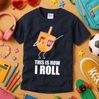 This is How I Roll Dreidel Dabbing Chanukah Kids T-Shirt thumb 3
