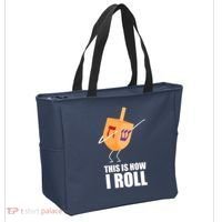 This is How I Roll Dreidel Dabbing Chanukah Tote Bag thumb 2