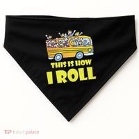 This is How I Roll School Bus USA-Made Doggie Bandana thumb 0