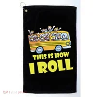 This is How I Roll School Bus Golf Towel thumb 0