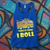 This is How I Roll School Bus Women's Tank Top thumb 3