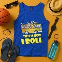 This is How I Roll School Bus Tank Top thumb 4