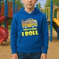 This is How I Roll School Bus Kids Hoodie thumb 2