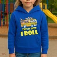 This is How I Roll School Bus Kids Hoodie thumb 3