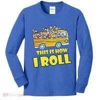 This is How I Roll School Bus Kids Long Sleeve Shirt thumb 0