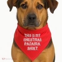 This is my Christmas Pajama Shirt Snow Letters USA-Made Doggie Bandana thumb 1