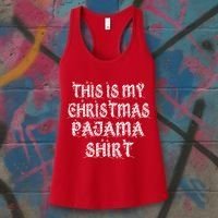 This is my Christmas Pajama Shirt Snow Letters Women's Tank Top thumb 3