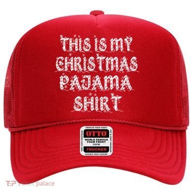 This is my Christmas Pajama Shirt Snow Letters Hat