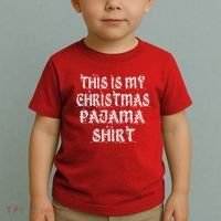 This is my Christmas Pajama Shirt Snow Letters Toddler T-Shirt thumb 2