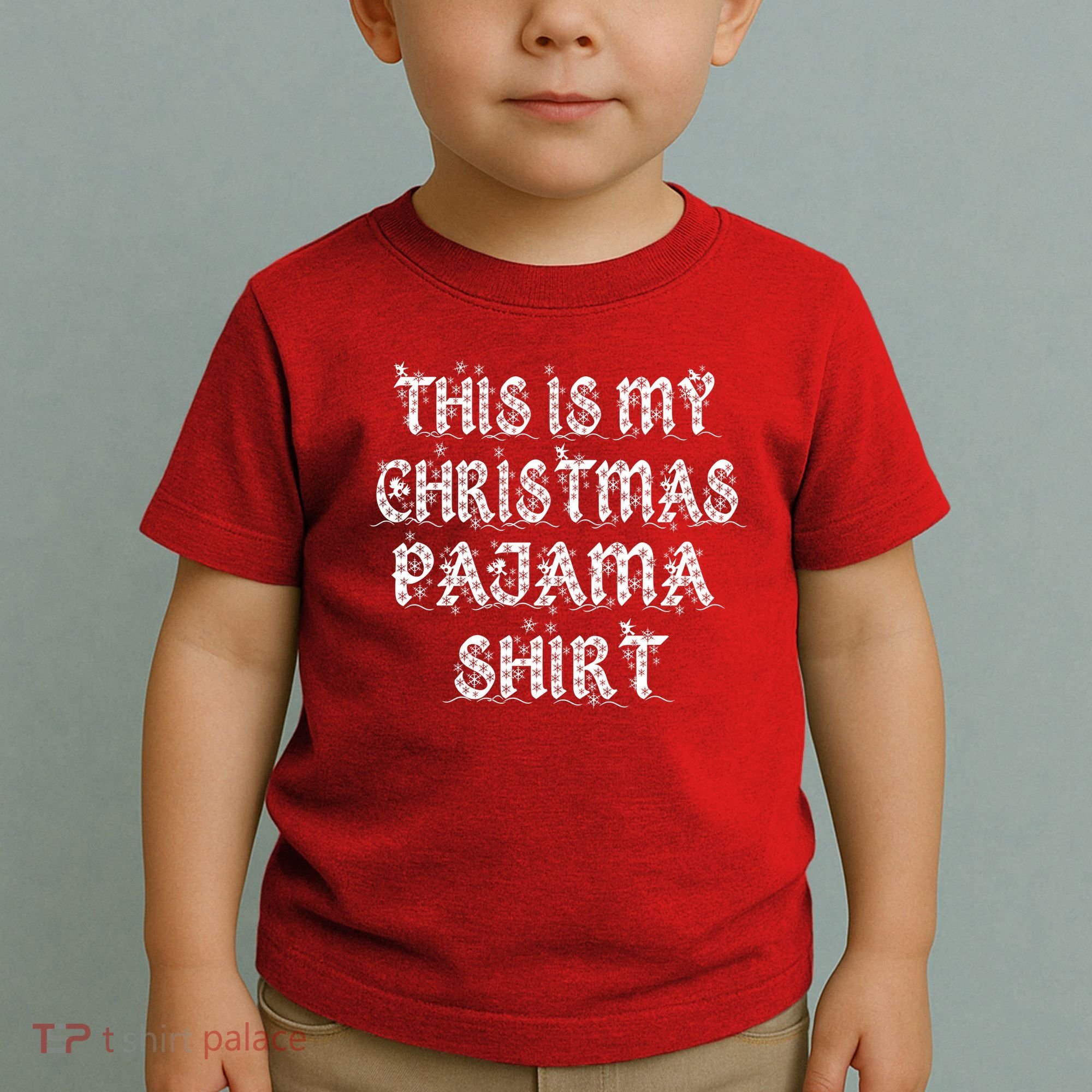 This is my Christmas Pajama Shirt Snow Letters Toddler T-Shirt