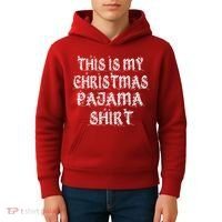 This is my Christmas Pajama Shirt Snow Letters Kids Hoodie thumb 4