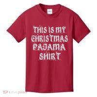 This is my Christmas Pajama Shirt Snow Letters Kids T-Shirt thumb 0