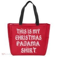This is my Christmas Pajama Shirt Snow Letters Tote Bag thumb 0