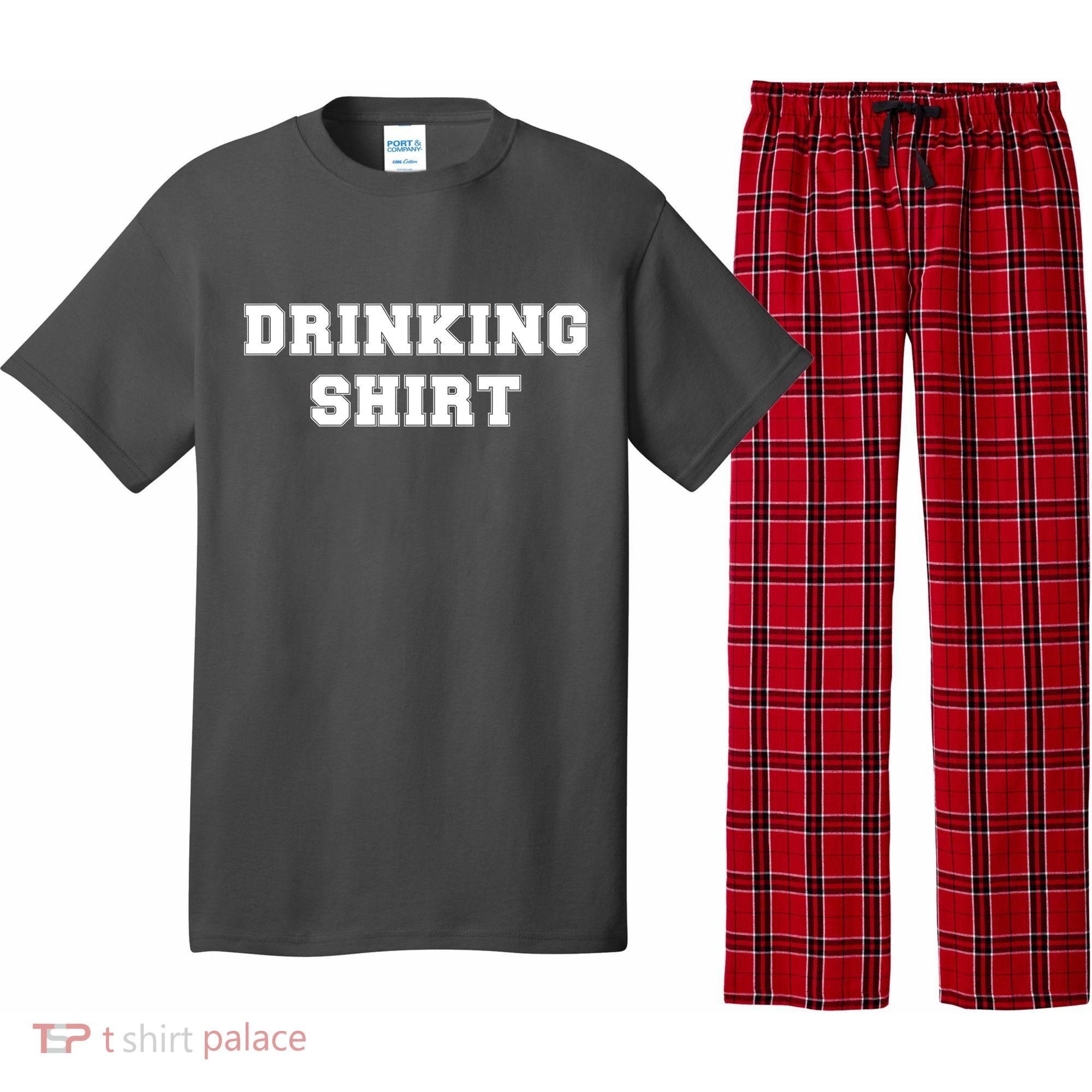 This Is My Drinking Shirt College Text Pajama Set