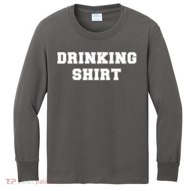 This Is My Drinking Shirt College Text Kids Long Sleeve Shirt