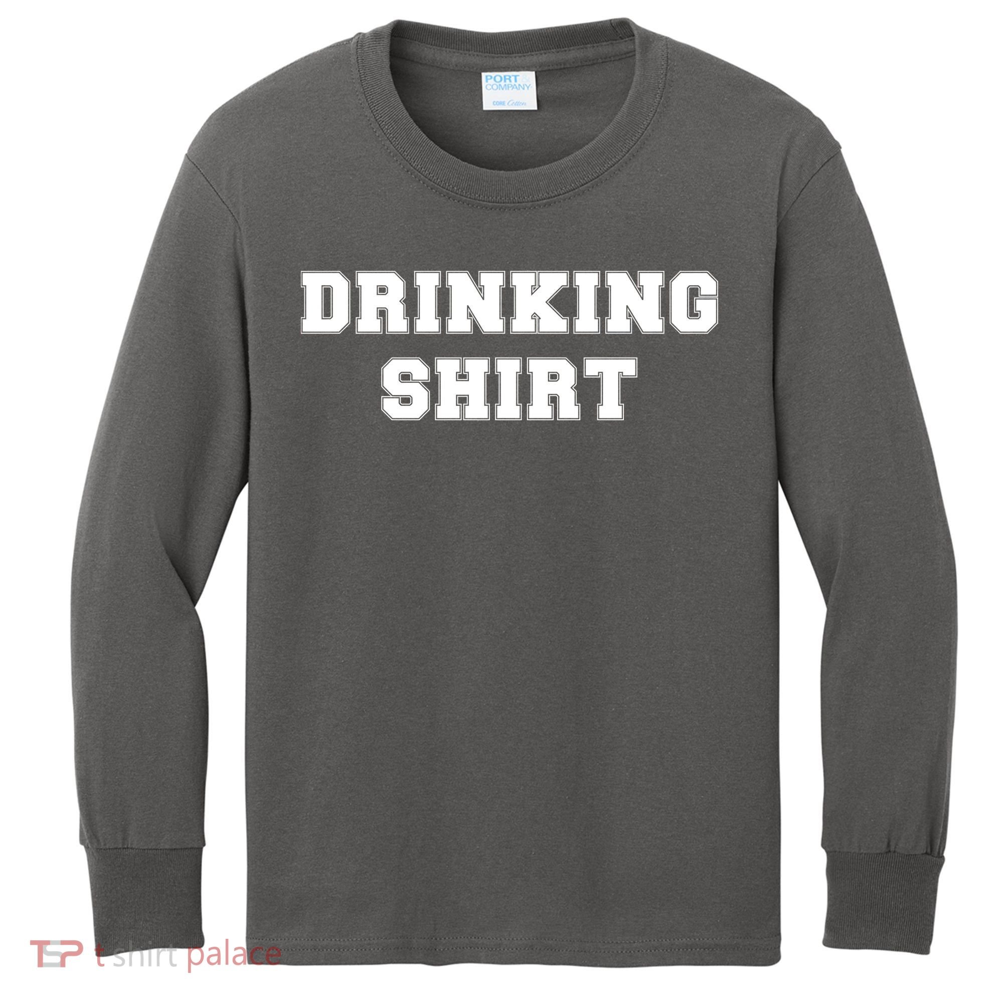 This Is My Drinking Shirt College Text Kids Long Sleeve Shirt