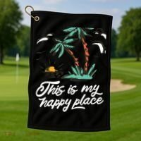 This Is My Happy Place Summer Life Golf Towel thumb 1