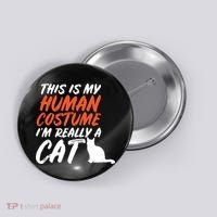This Is My Human Cat Costume Button thumb 0