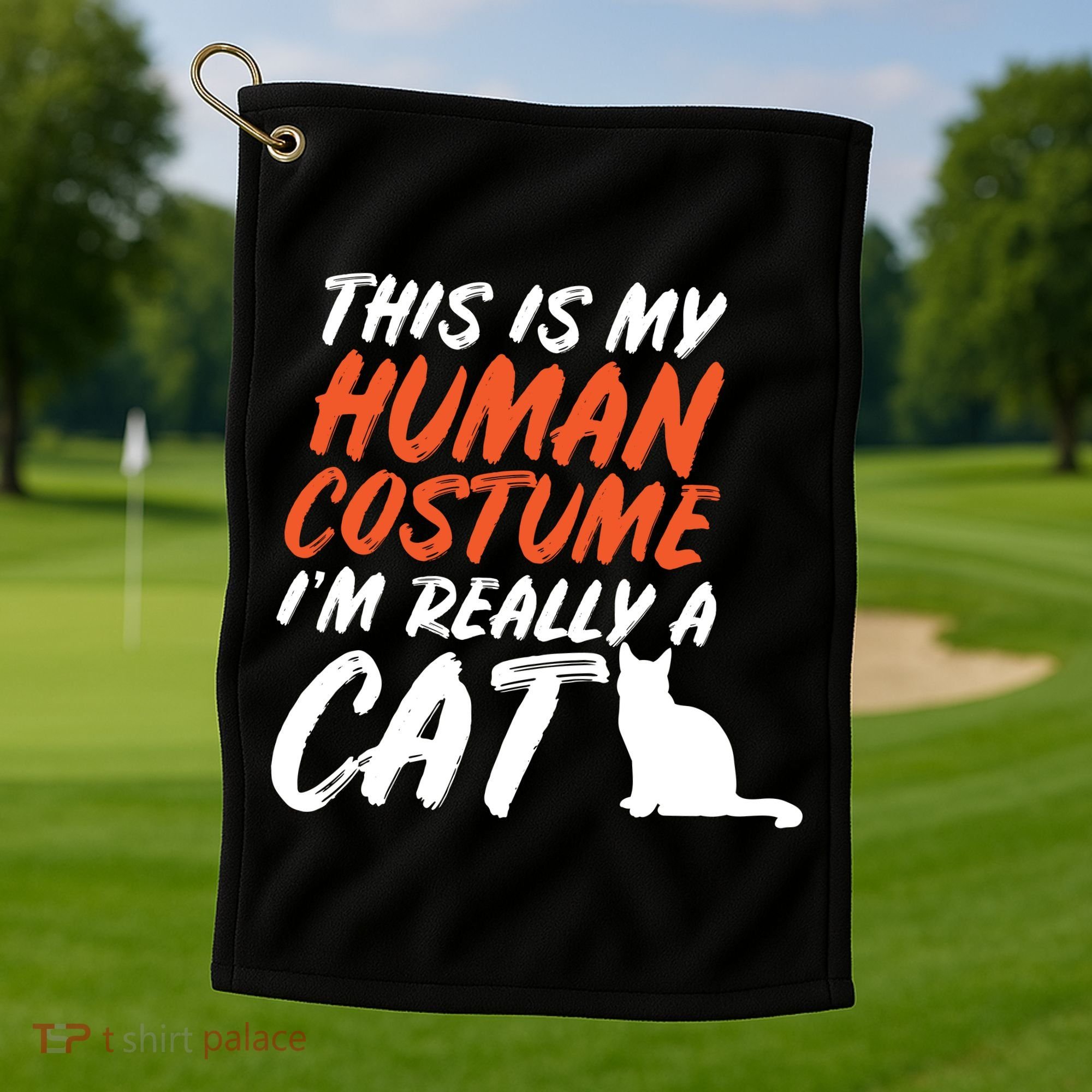 This Is My Human Cat Costume Golf Towel