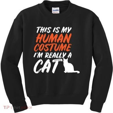 This Is My Human Cat Costume Kids Sweatshirt
