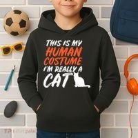 This Is My Human Cat Costume Kids Hoodie thumb 2