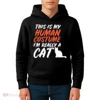 This Is My Human Cat Costume Kids Hoodie thumb 4