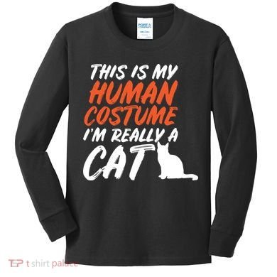 This Is My Human Cat Costume Kids Long Sleeve Shirt
