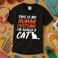 This Is My Human Cat Costume Kids T-Shirt thumb 3