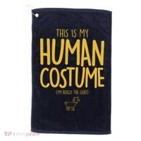 This Is My Human Costume  I'm Really a Goat Golf Towel thumb 0