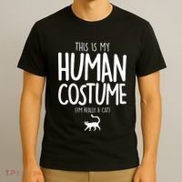 This Is My Human Costume I'm Really a Cat T-Shirt thumb 3
