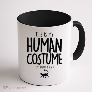 This Is My Human Costume I'm Really a Cat Coffee Mug back