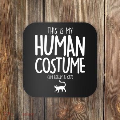 This Is My Human Costume I'm Really a Cat Coaster