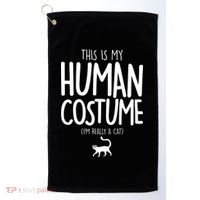 This Is My Human Costume I'm Really a Cat Golf Towel thumb 0