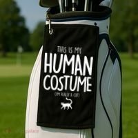 This Is My Human Costume I'm Really a Cat Golf Towel thumb 2