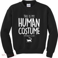 This Is My Human Costume I'm Really a Cat Kids Sweatshirt thumb 0