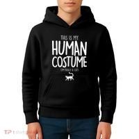 This Is My Human Costume I'm Really a Cat Kids Hoodie thumb 4