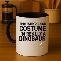 This Is My Human Costume I'm Really a Dinosaur Coffee Mug thumb 4