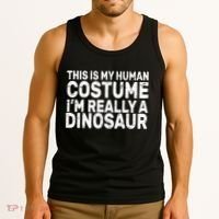 This Is My Human Costume I'm Really a Dinosaur Tank Top thumb 3