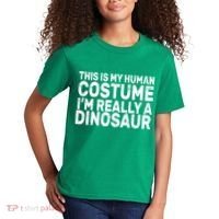 This Is My Human Costume I'm Really a Dinosaur Kids T-Shirt thumb 2