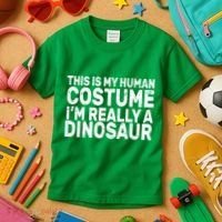 This Is My Human Costume I'm Really a Dinosaur Kids T-Shirt thumb 3
