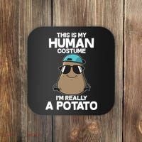 This Is My Human Costume I'm Really A Potato Coaster thumb 0