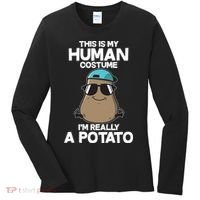 This Is My Human Costume I'm Really A Potato Women's Long Sleeve Shirt thumb 0