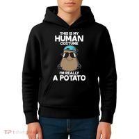 This Is My Human Costume I'm Really A Potato Kids Hoodie thumb 4